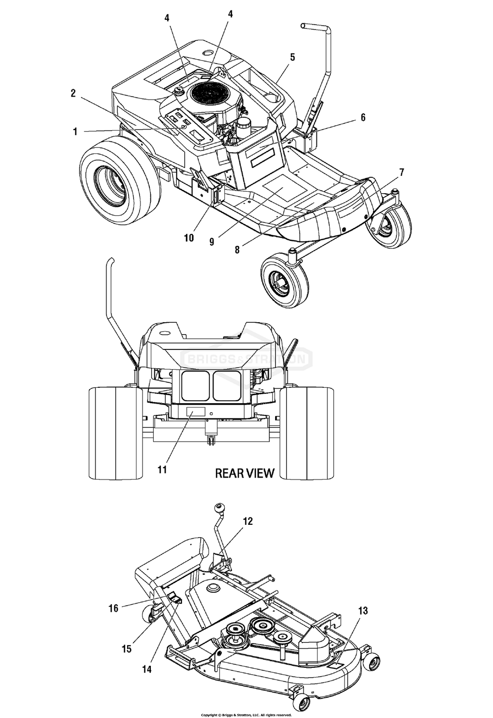 Decals Group Diagram and Parts List for 2690429 (107277740)(2005) Briggs and Stratton Lawn Tractor